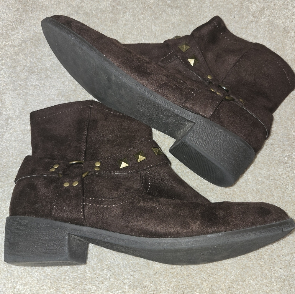 Brown Suede Ankle Boots🍒